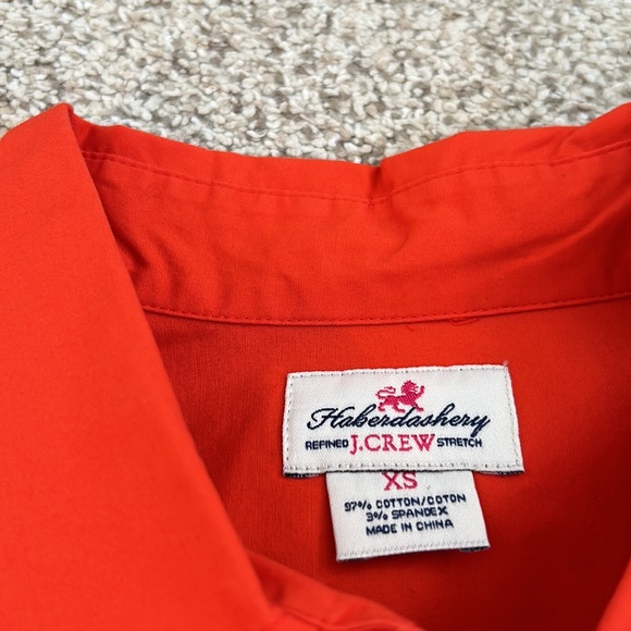 🌟J. Crew Cotton Stretch Poplin Button Down Shirt in “Vibrant Flame”, XS.🌟 - Picture 2 of 10